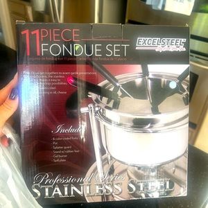Brand new stainless steel fondue set